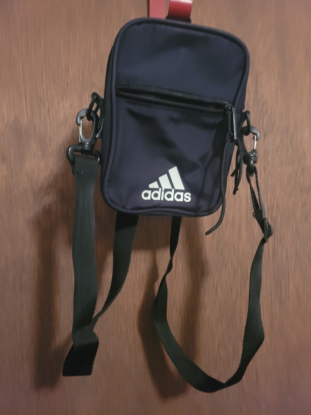 adidas Black Compact Crossbody Belt Bag with White Logo